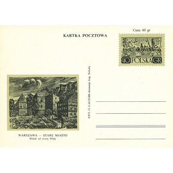 Karta Cp 210 IXC Warszwa - Stare Miasto - Widok od strony Wisły -sygn. I.62-50.000